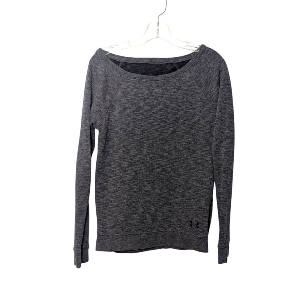 Under Armour Wide Neck Sweatshirt Heather Dark Gray SZ M